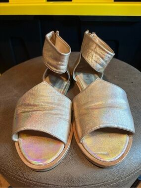Free People Rose Gold Metallic Gladiator Sandals EUC